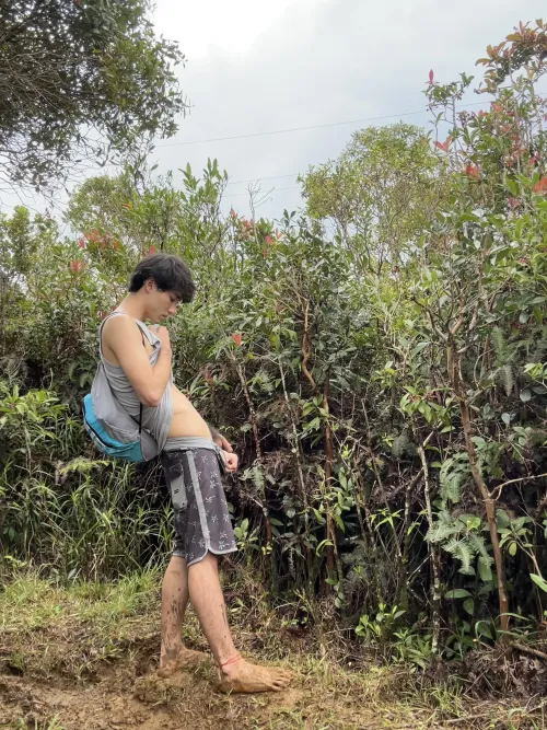 pic my friend took while i was pissing on our hike