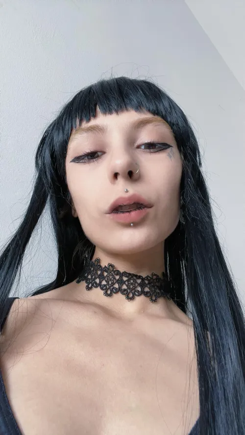piercings that shine + choker... soft dominant vibe with attitude