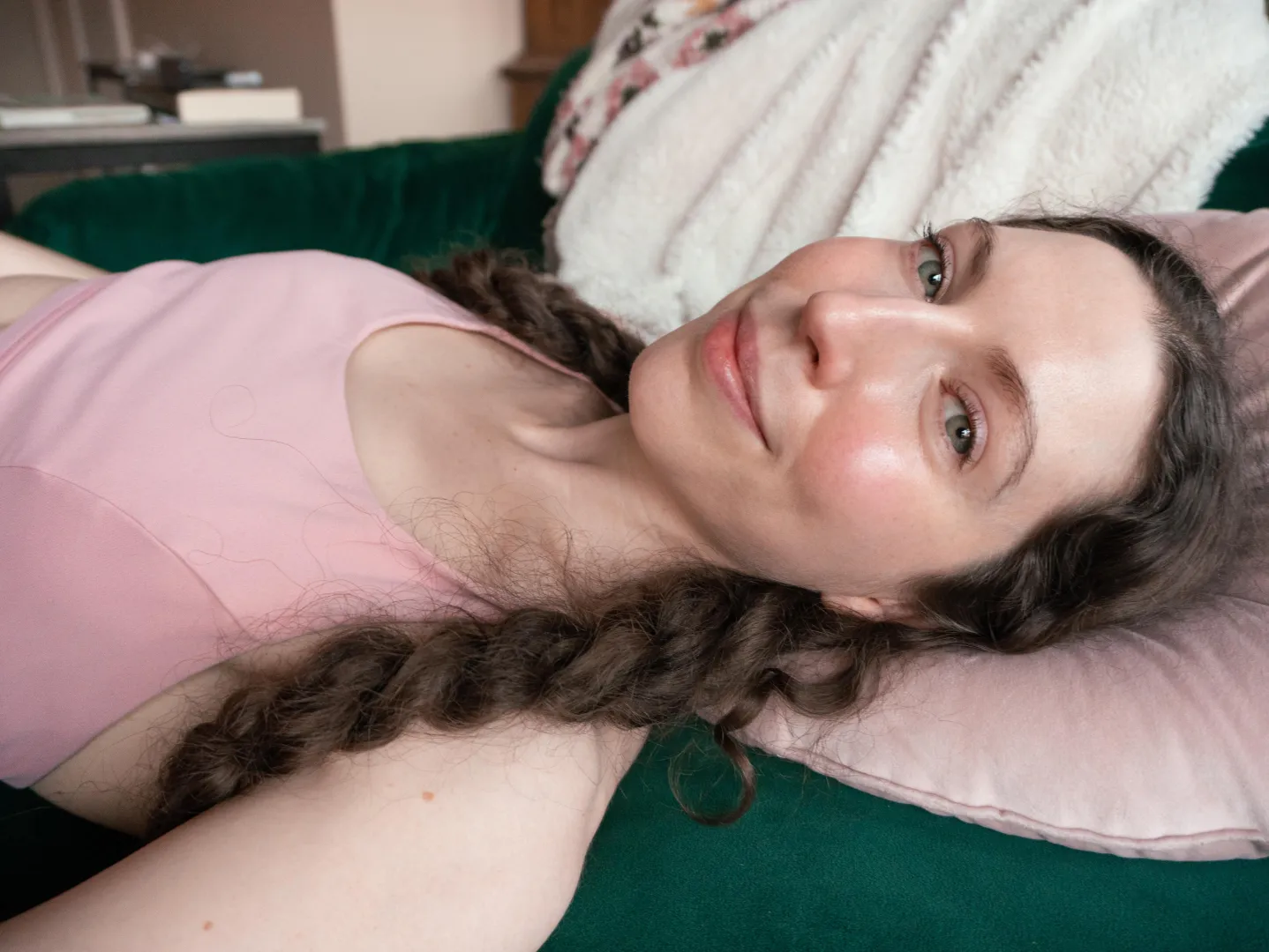 Pigtails and a post-gym glow ✨