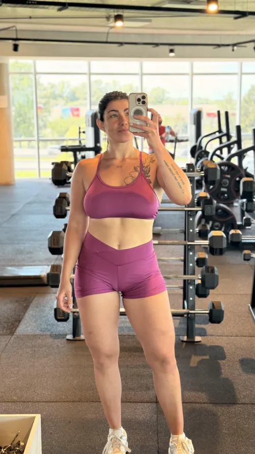 pink gym set for today’s workout