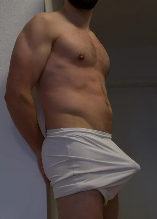 pitching a tent in my white shorts