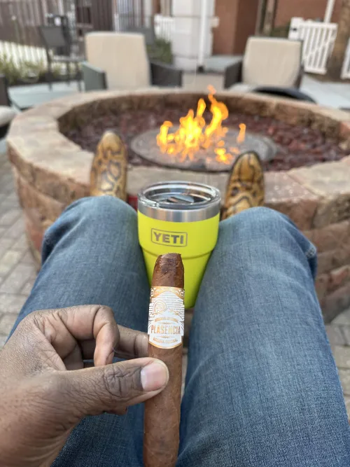 Plasencia by the fire — can’t ask for much more