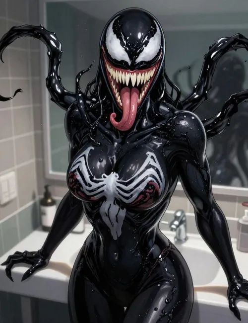 Player Character from my Game after Symbiote has Bonded Permanently to Her. [