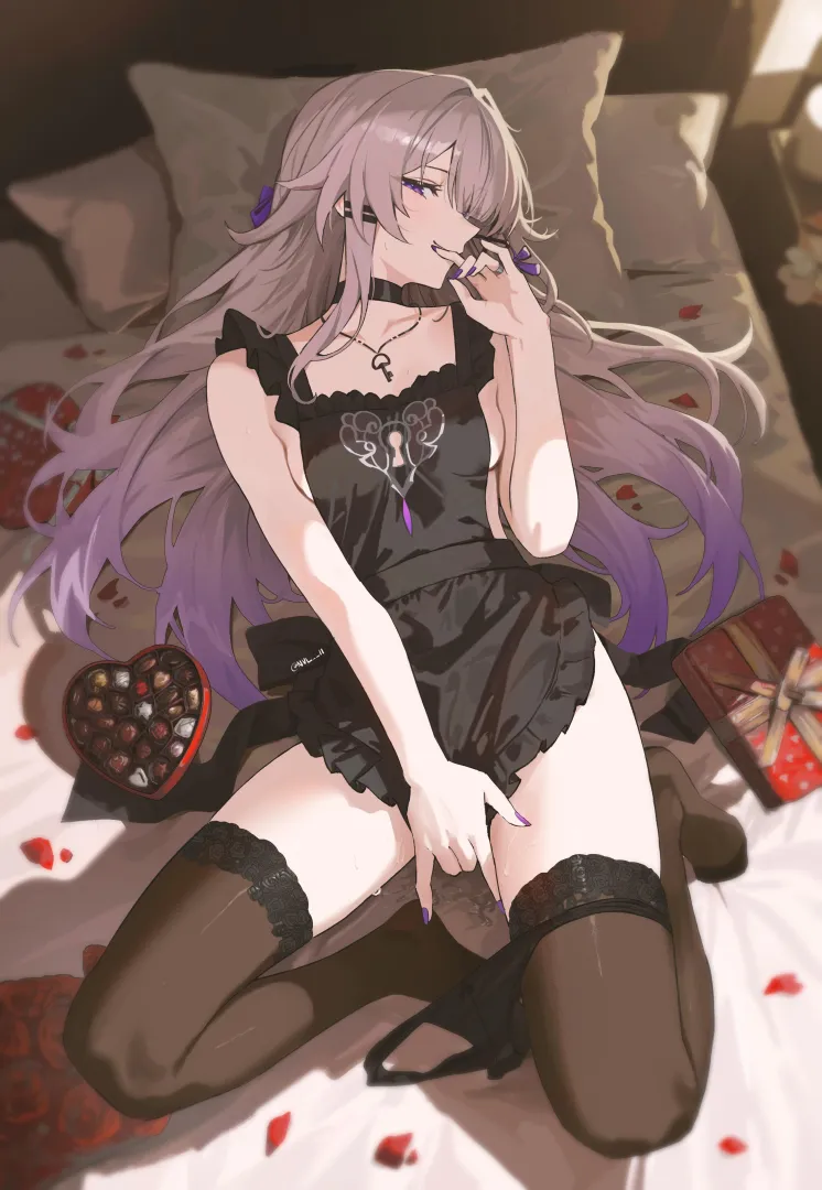 Pleasuring herself on Valentines Day