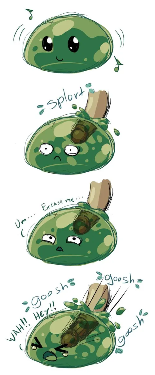 Poor slime caught off guard