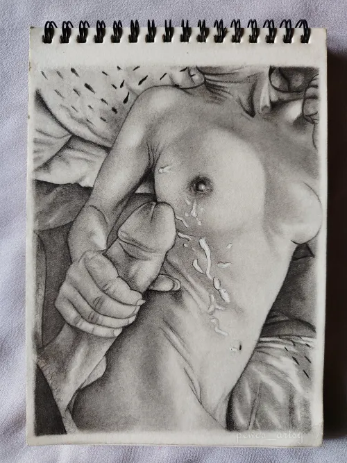 Post- Orgasm drip, graphite sketch by Me. [OC]