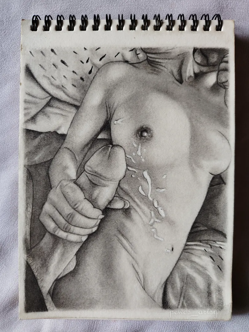 Post- Orgasm drip, graphite sketch by Me. [OC]