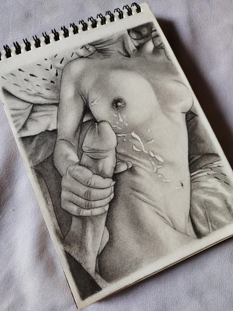 Post- Orgasm drip, graphite sketch by me. [OC]