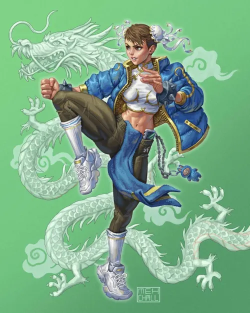 Post workout Chun Li By mehchall