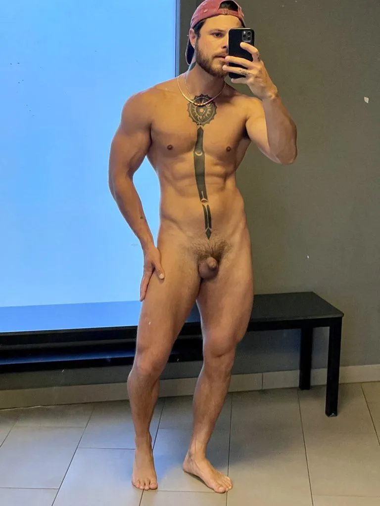 Post workout nude sauna