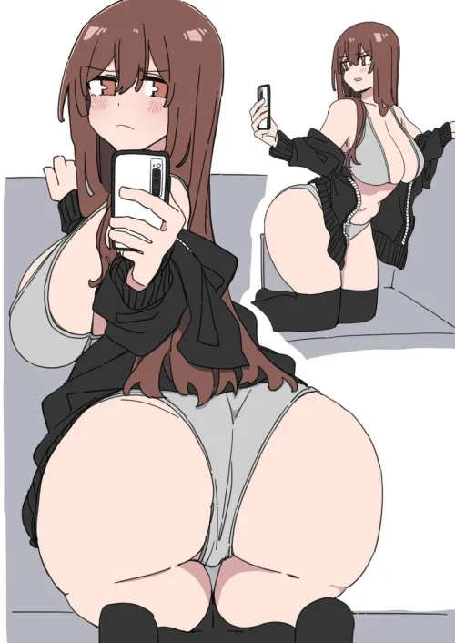 Pretty Brunette Taking a Couch Booty Selfie [Original]