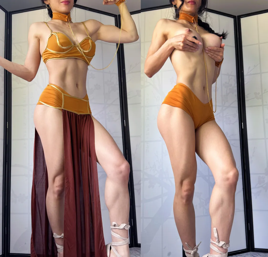 Princess Leia on/off cosplay (PeachyAznGirly)