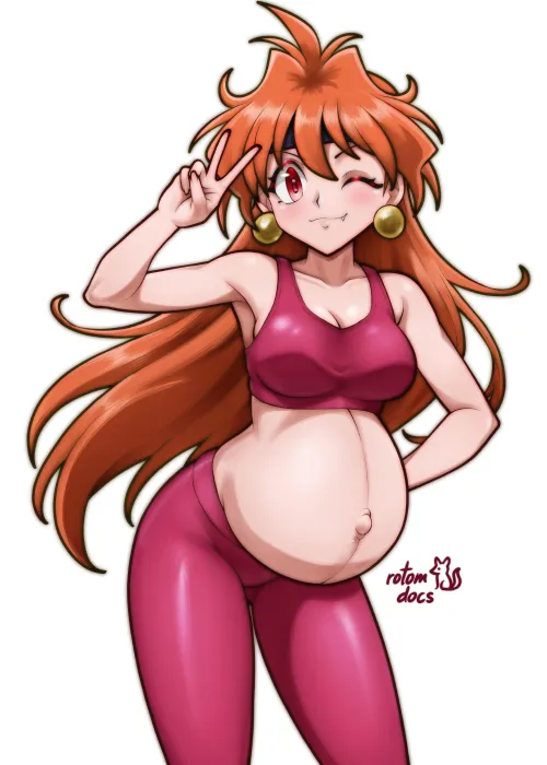 Proudly presenting her pregnant self in sexy Sportswear (Lina Inverse) [rotomdocs]