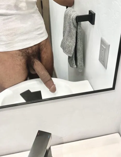 Pubes spread out to my thighs 