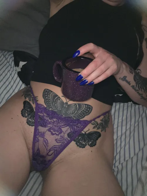 Purple on purple this morning ☕️ cheers