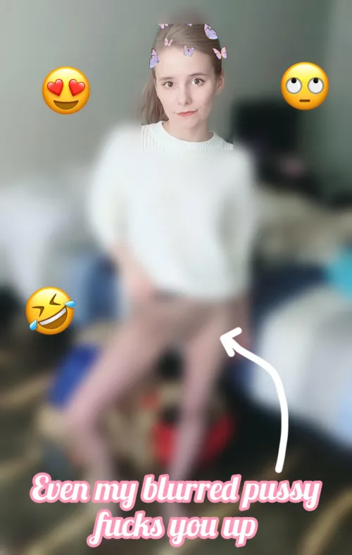 Real men don’t cum to blurred pussy 