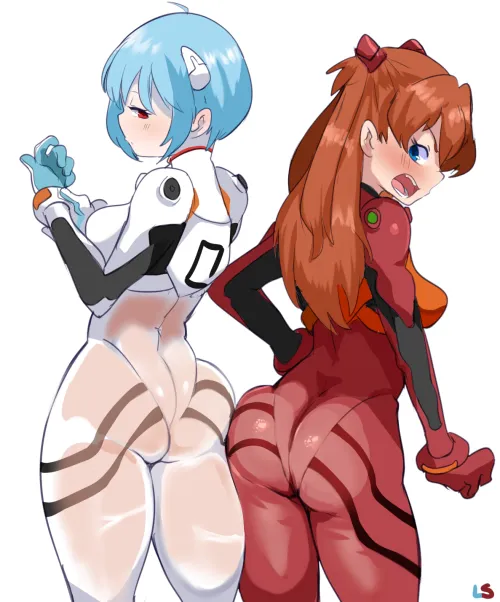 Rei & Asuka in their plugsuits