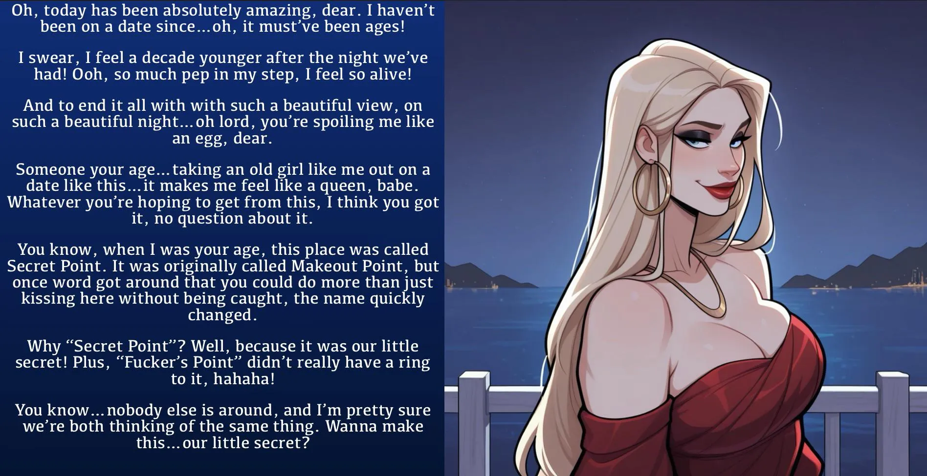 Rekindling an older flame [male POV] [older woman] [date] [feeling young again] [imminent sex]