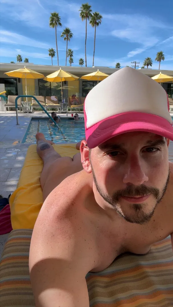 Relaxing by the pool