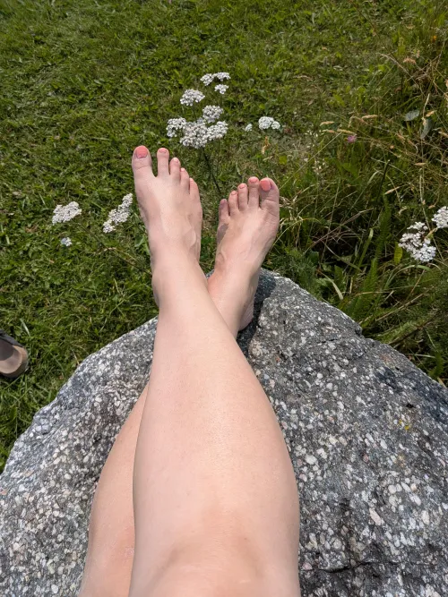 Relaxing my feet on this nice rock