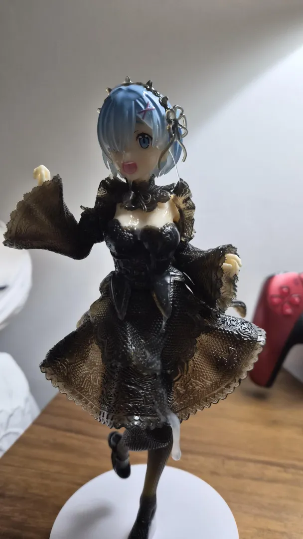 Rem in a black dress