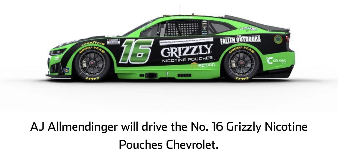 Repost cause imma dumbass and this is not SVG. Grizz shoutout - nascar ‘26 Chevy livery.