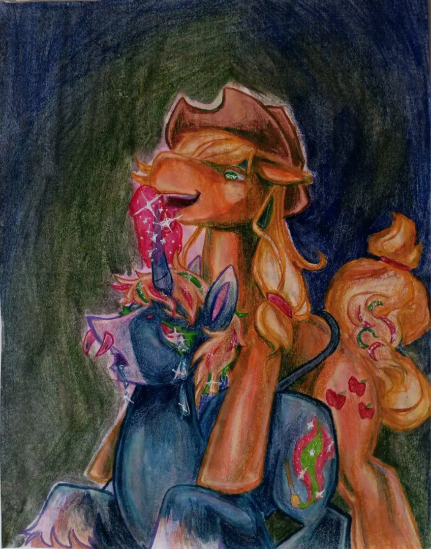 Re-upload of Applejack hitting my sona from the back