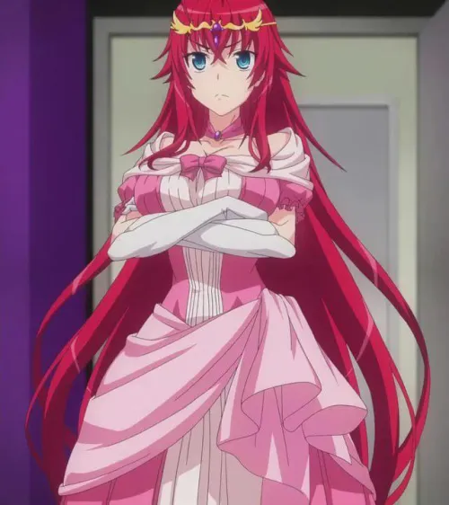 Rias Gremory looks beautiful in her dress