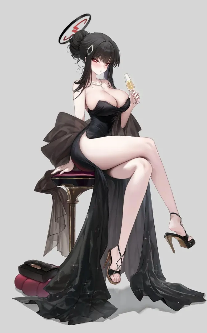 Rio in long black dress [blue archive] (freng)