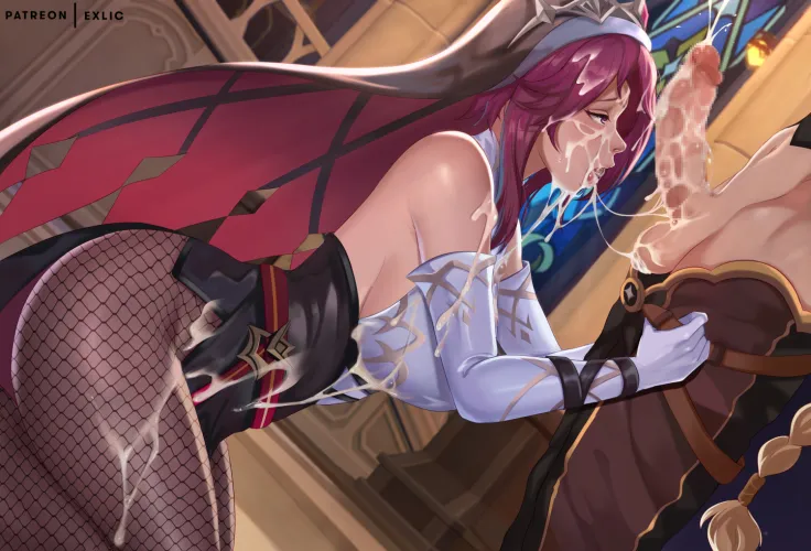 Rosaria covered with cum