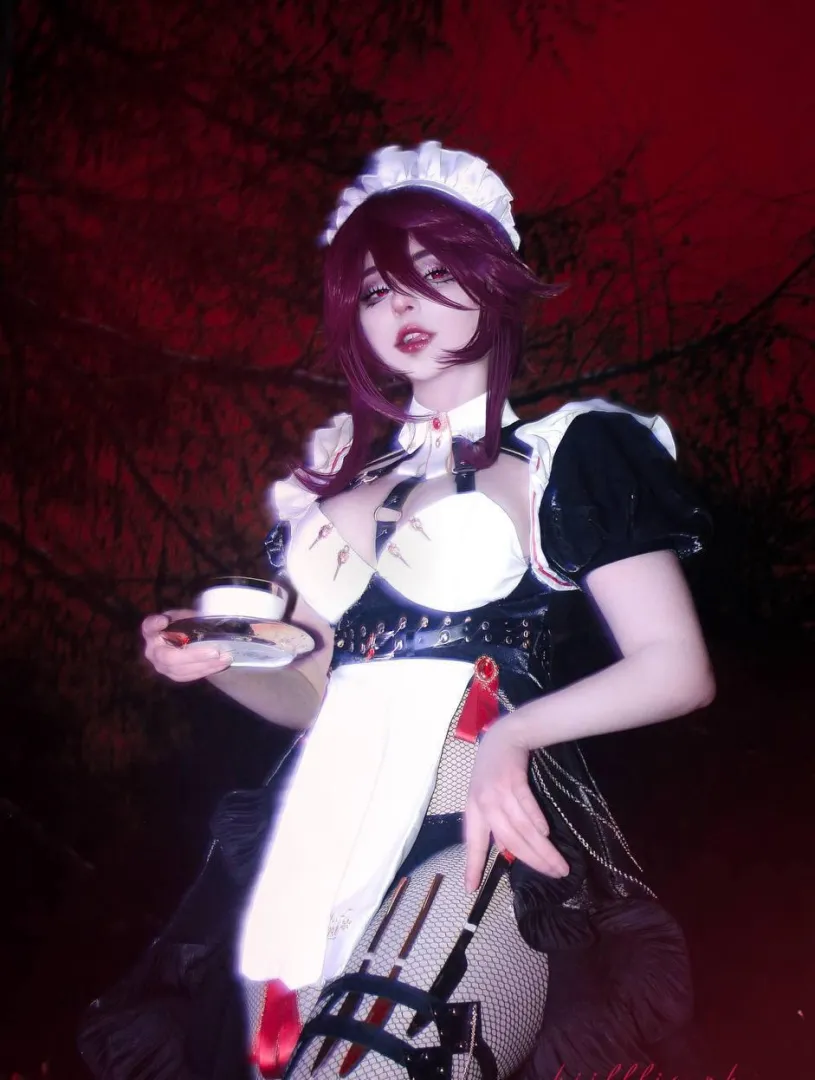 Rosaria maid cosplay by met0.tox