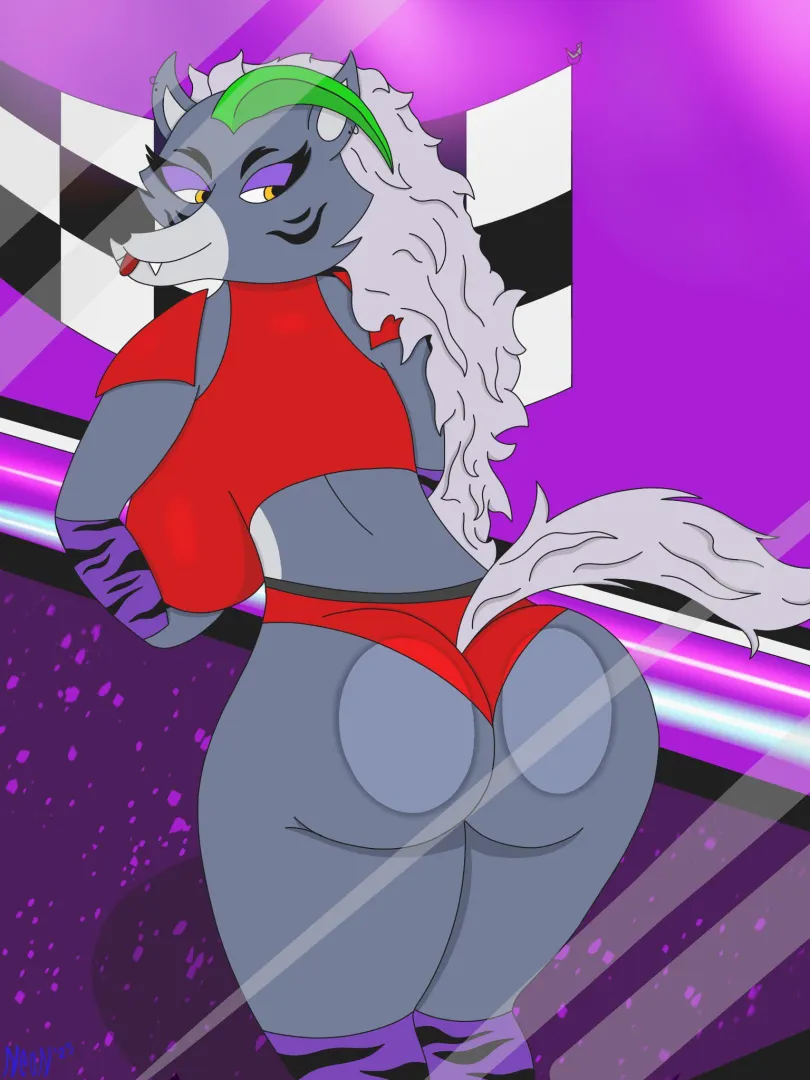 Roxy in her green room. (NeonArts (me))