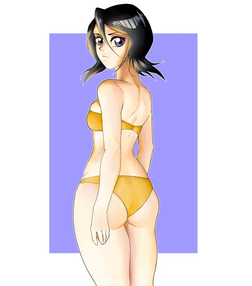 Rukia going the beach (Regular-Steak8259/art by me)