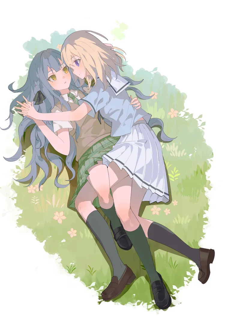 Sakiko and Uika in the grass [BanG Dream!] (amphetaa)