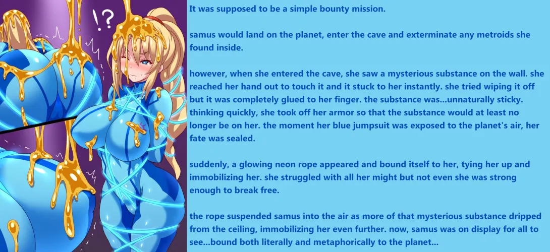 Samus' misadventure [Metroid] [Bondage] [Bodysuit] [Big Breasts]