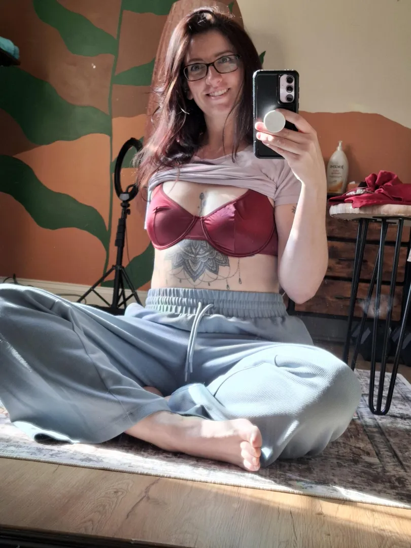 satin panties getting wet under my sweatpants