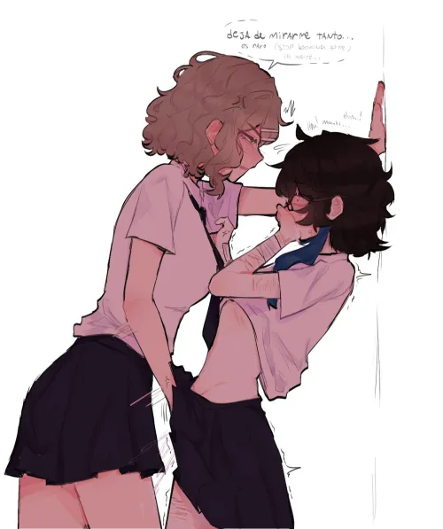 Schoolgirl gets pressed by older student (pockiseisont) [Original]