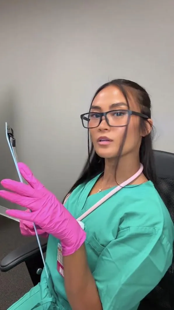 Scrubs on, confidence low-key dangerous 