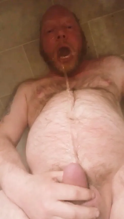 Self pissing direct into mouth, filling up my mouth, gargling and swallowing