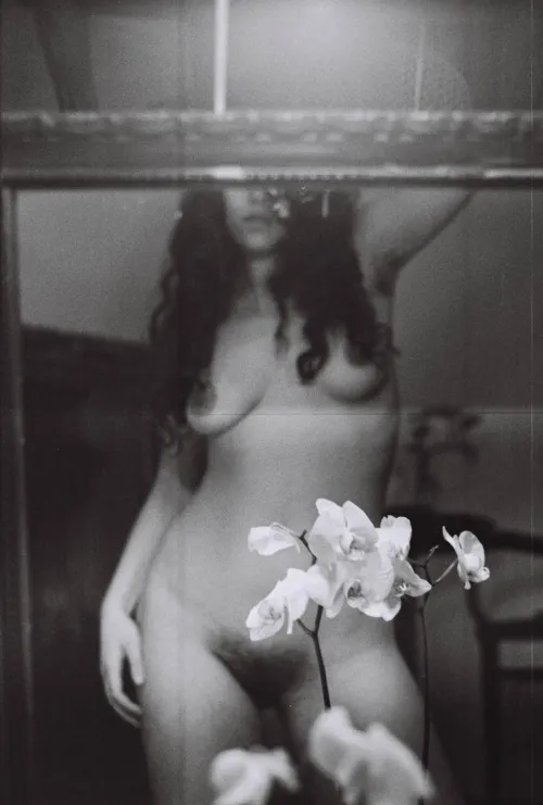 self portrait with orchid