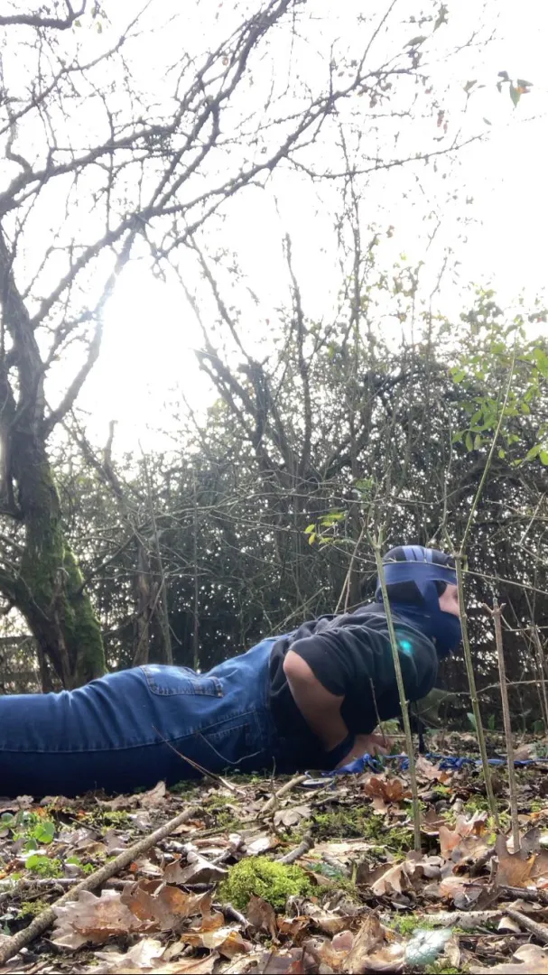 Selfbondage Tied and gagged in overalls with tape this was most intense gag I’ve ever done