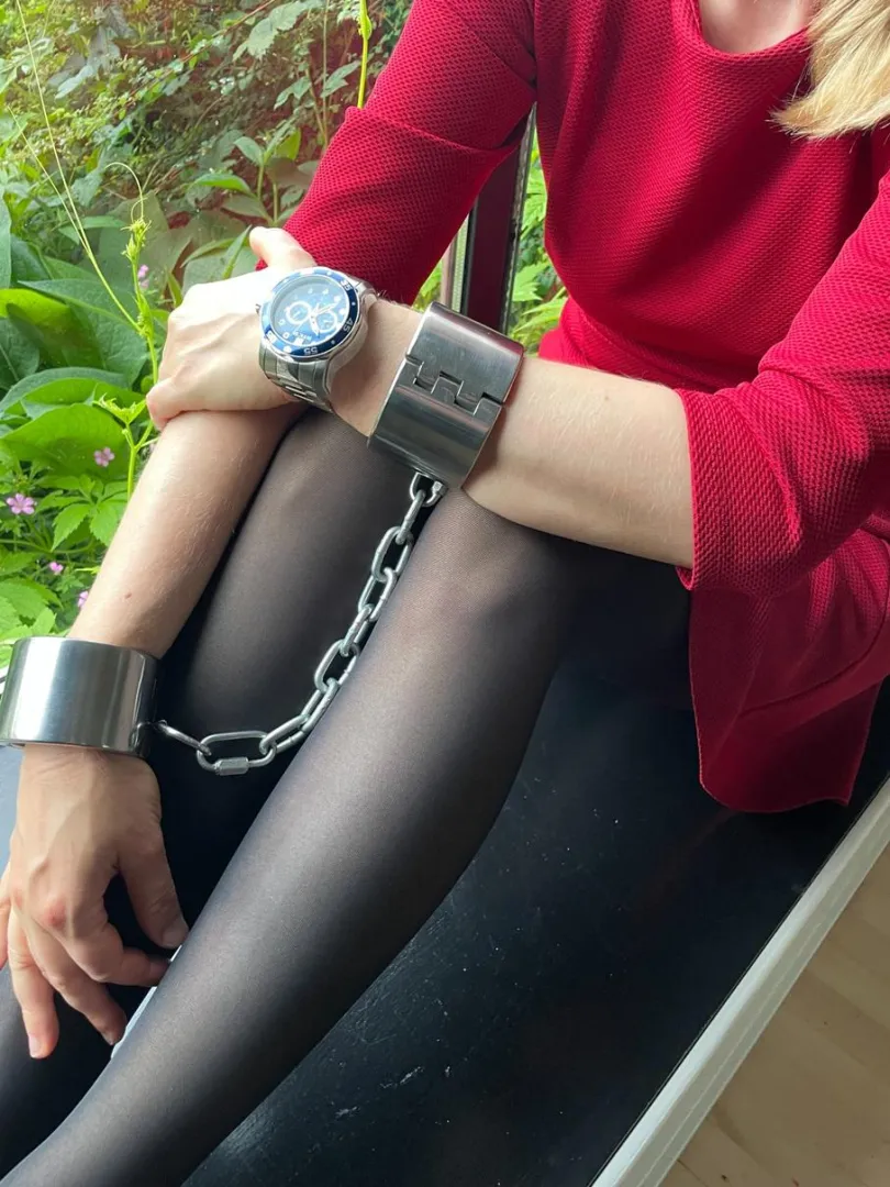 Selfbondage with shackles - I can wear these all day (and often do!)