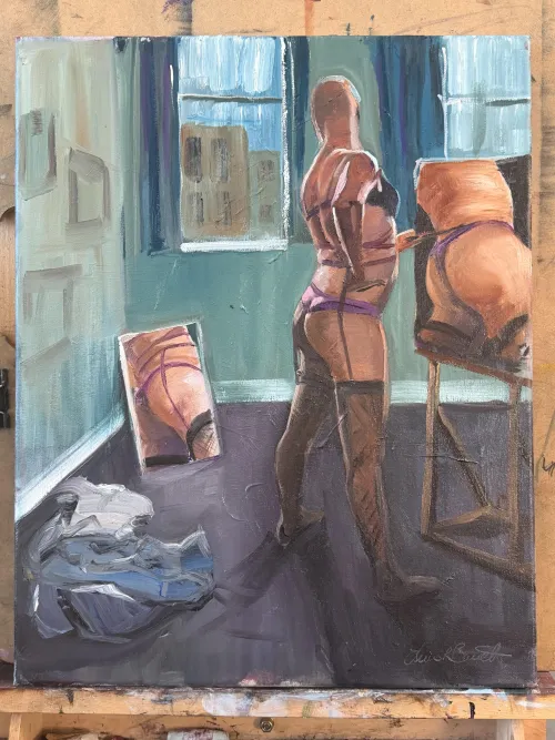 Selfstudy, by me, oil on canvas