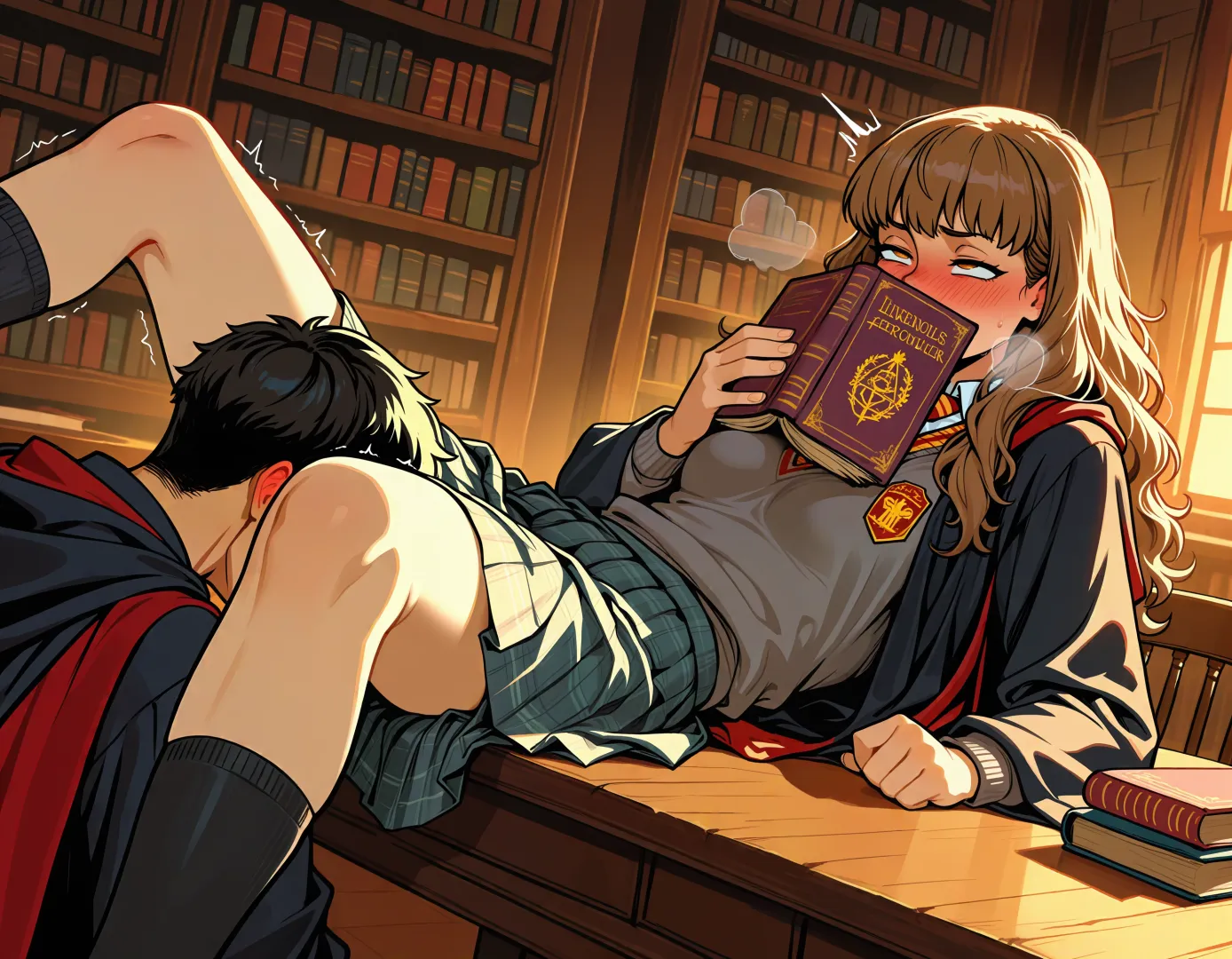 she spends more and more time at the library