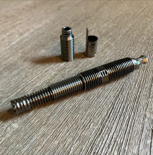 Shell shock silencer mounted on the Spinley. Fins for days