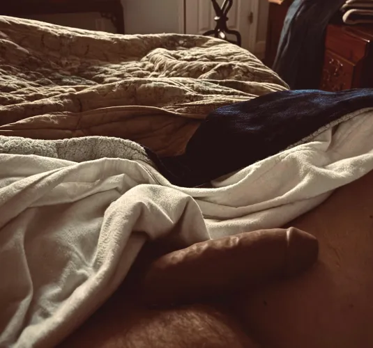 She’s gone to freshen up while a girthy boy awaits