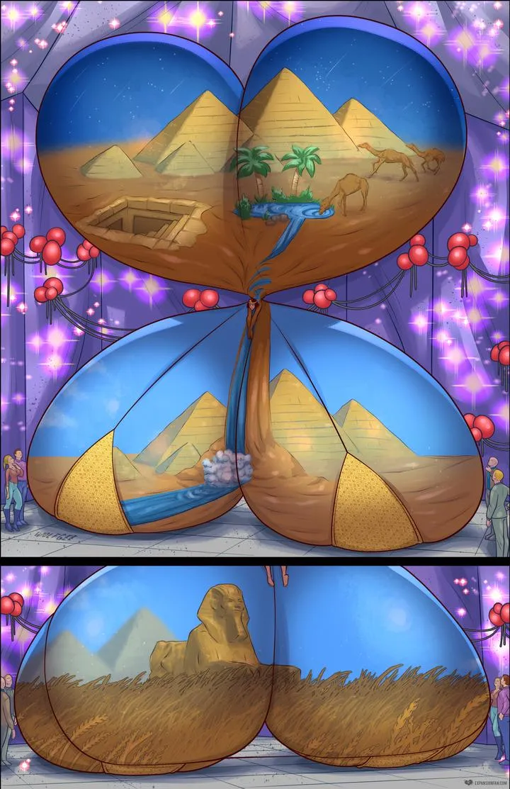 She's Got Some Great Pyramids! (BE, ass expansion, huge, immobile, body paint)