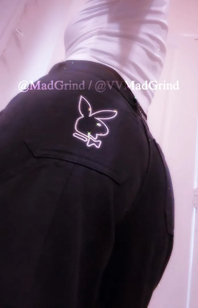 Showing off the cutest Playboy jeans I thrifted 