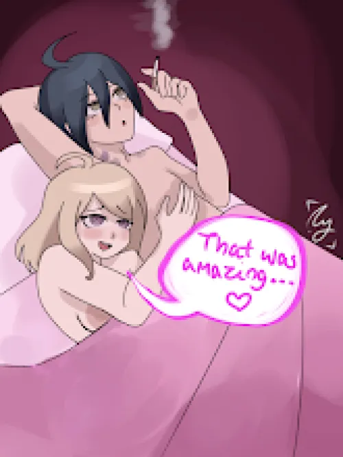 Shuichi and kaede in bed
