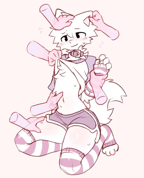 Silly cat received petting (art by sufness)